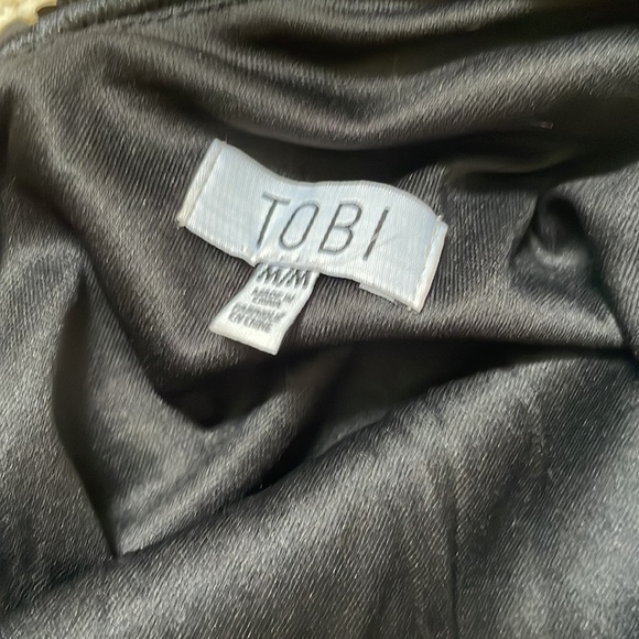 Tobi Sequin Blue Green Mermaid Going Out Party Dress Low V Neck Back Size Medium - Picture 2 of 3